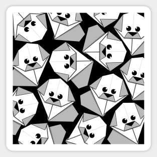 Origami Puppy Black Sticker